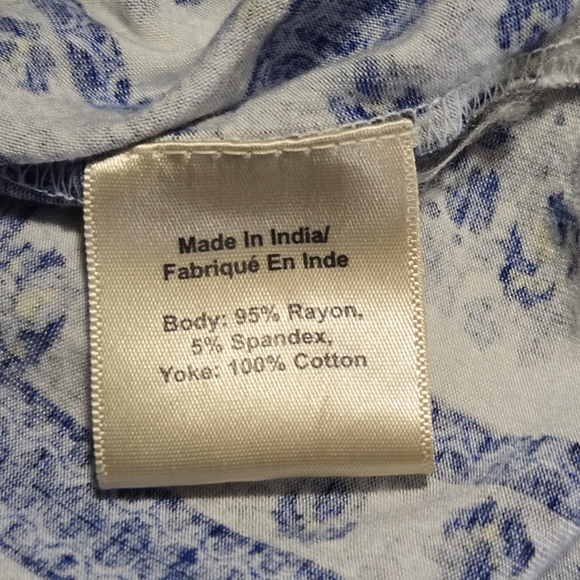 Porridge Anthropologie Belmar Boho Patch Print Quilted Yoke Button Blouse XS - Picture 8 of 10